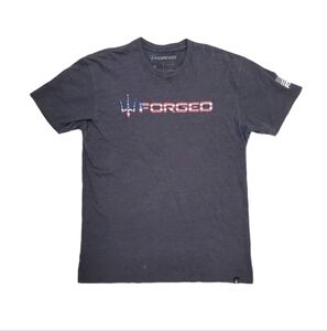 Forged Men's Gray Strength Through AdversityUSA Trident Logo T-Shirt Size‎ Large